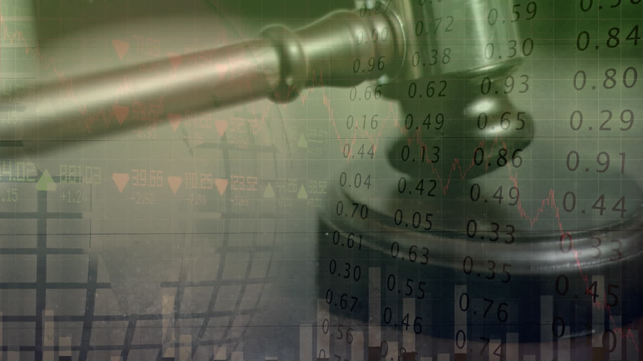 경매관의 망치에 대한 통계 및 금융 데이터 처리의 애니메이션