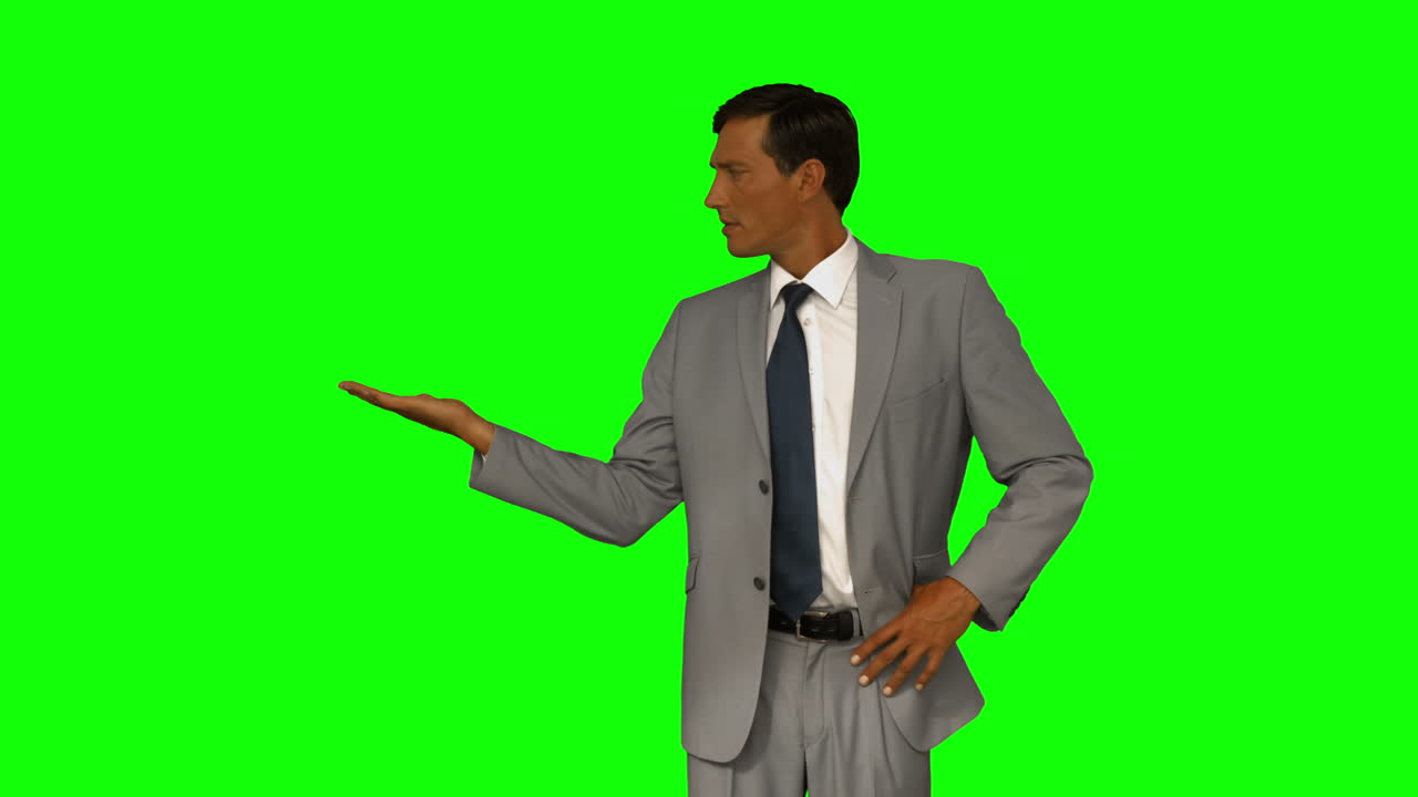 Businessman standing and presenting