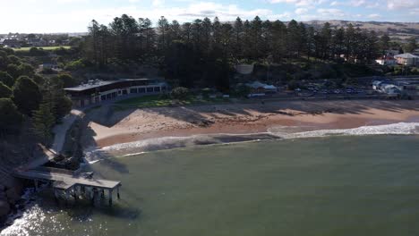 Port-Elliot-and-Horseshoe-Bay-beach-and-jetty-aerial,-South-Australia