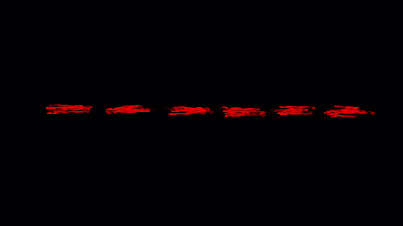 Linee rosse scarabocchiate animate che appaiono su sfondo nero