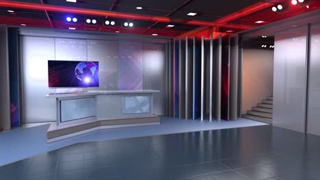sfondio dello studio di notizie virtuale 3d, loop