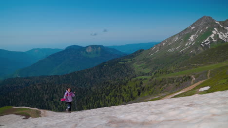 woman hiking in the mountains