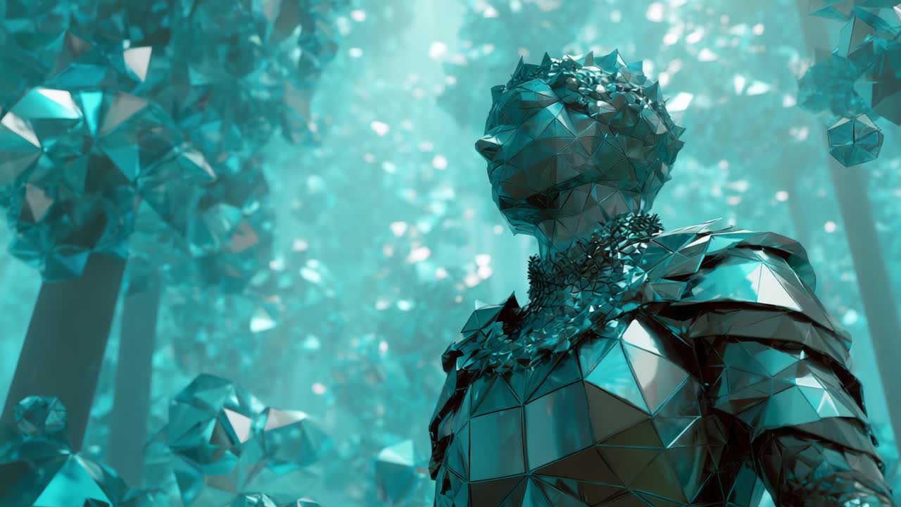 Crystal Knight in Geometric Forest