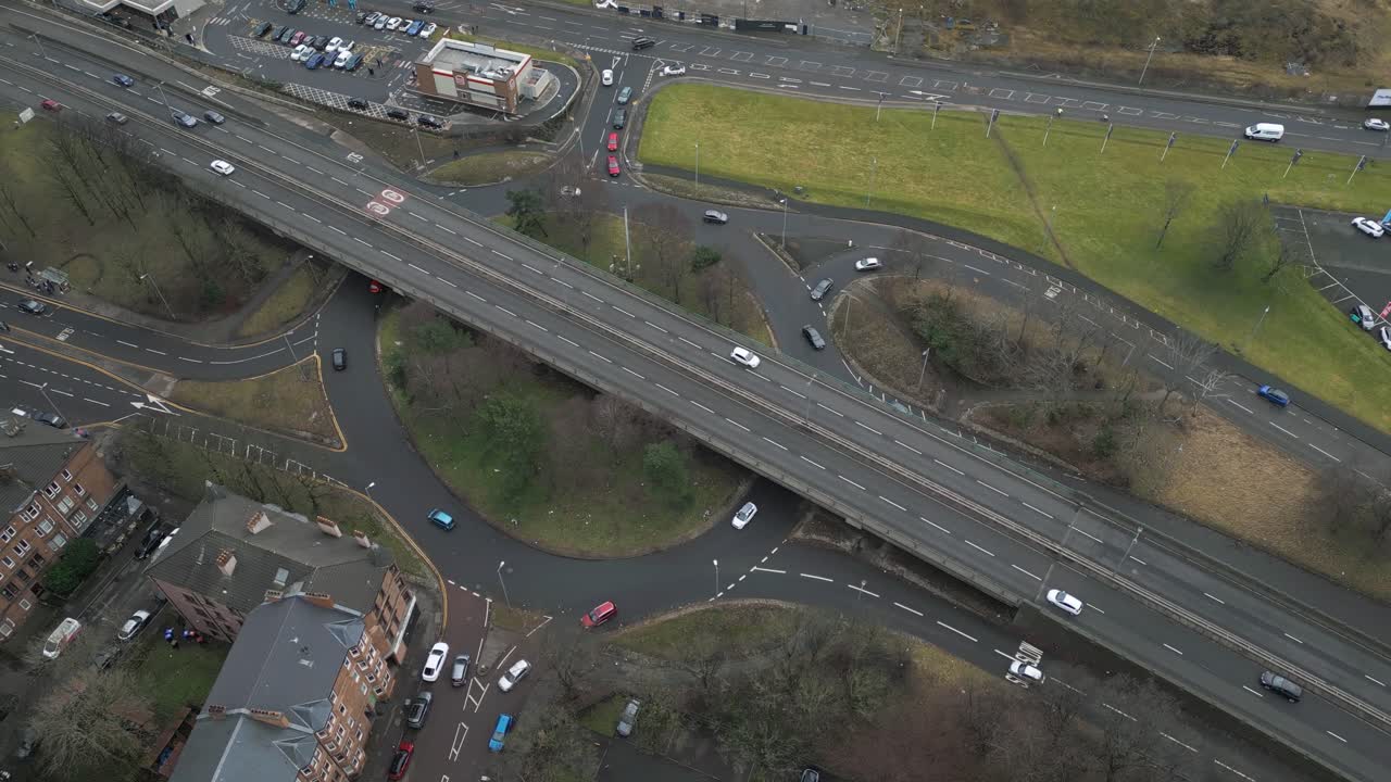 Thornwood Roundabout Revealing Glasgow West End Aerial