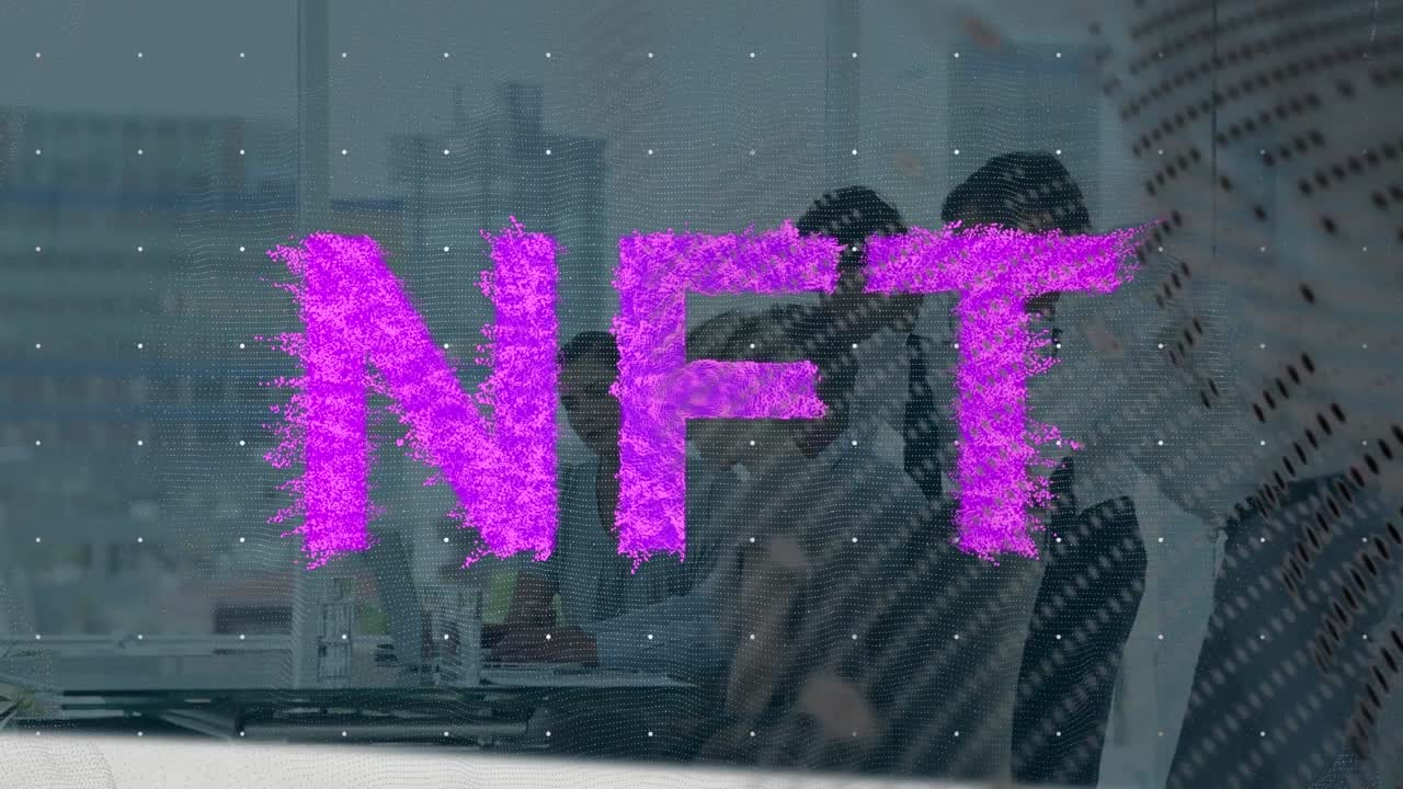 Animation of blue neon text register on grey brick wall background