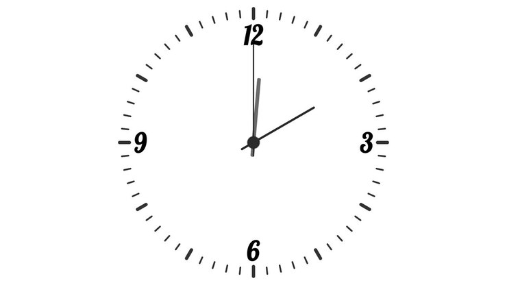 Clock animation isolated on white background. 4K video