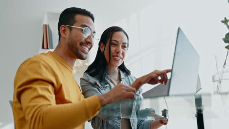 Laptop,-finance-and-couple-with-documents