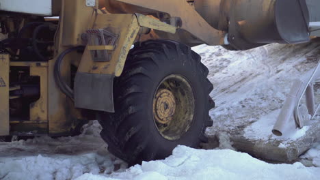 excavator in snow