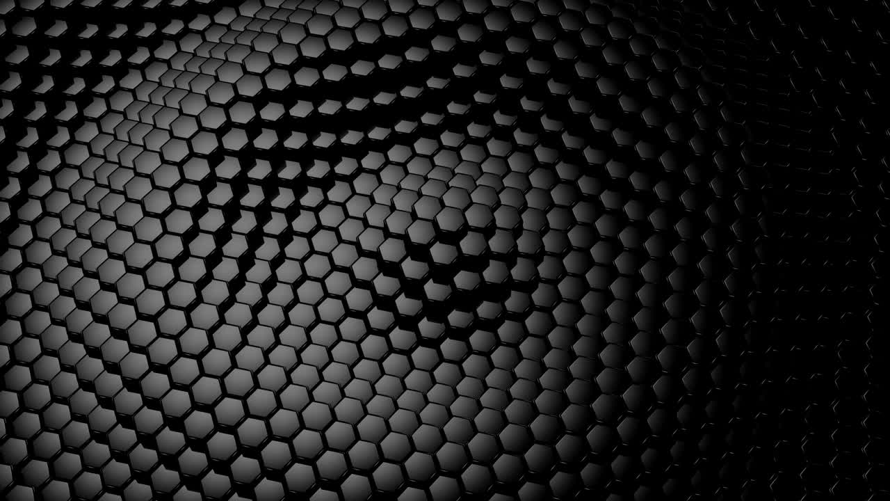 sullo sfondo di esagoni animati