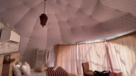 interior of luxury tent in modern bedouin camp, accommodation near petra jordan