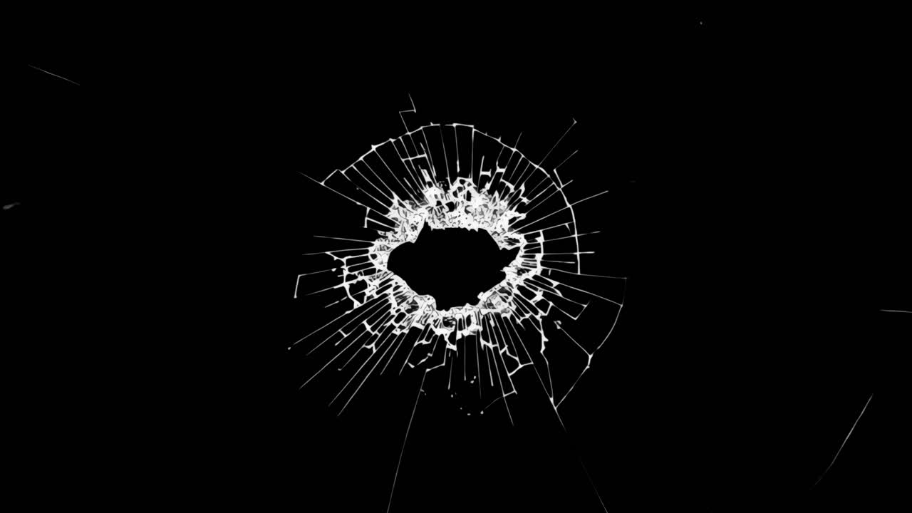 Shattered glass pattern animated overlay, transparent 4K video, alpha channel, ProRes 4444