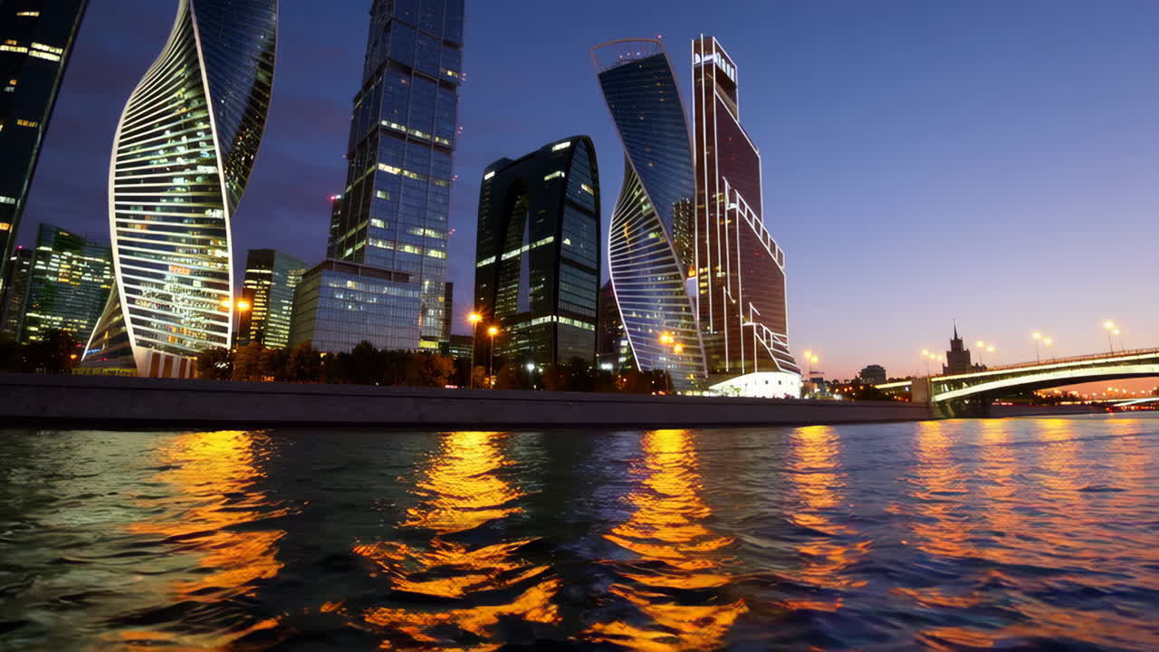 Moscow City Skyline at Dusk