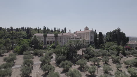 monastery of the silence, latrun - monks lifestyle based on simplicity, harmony and made the vow of silence - wide shot