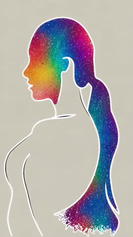 abstract rainbow woman silhouette