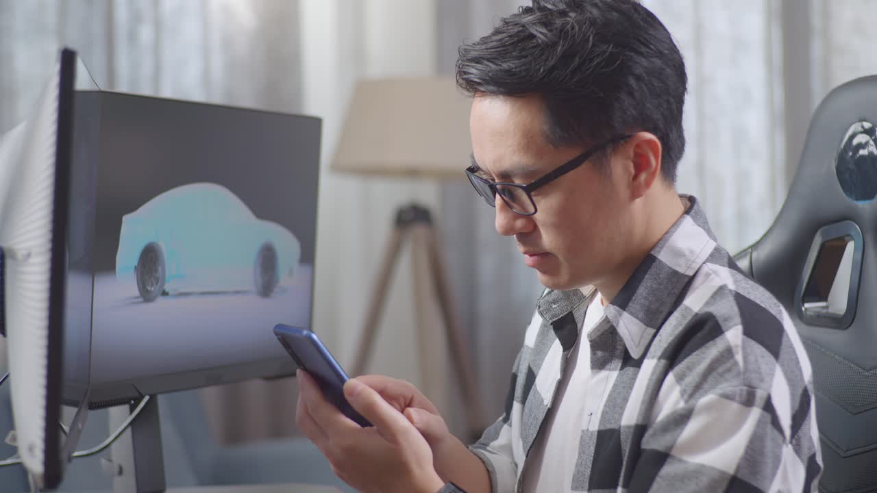 Man Working on Car Design