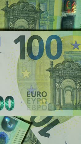 close-up of euro banknotes