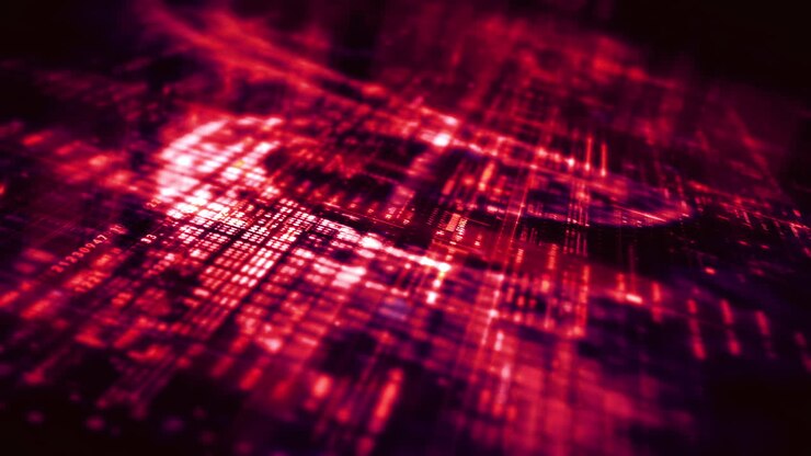 Futuristic screen display matrix, hi-tech digital data telemetry with encrypted numbers, display dynamic background for computer desktop screen display format
