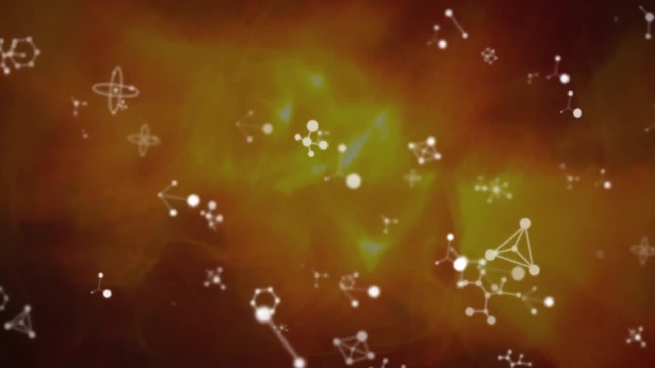 animación de las conexiones sobre ondas naranjas sobre fondo negro