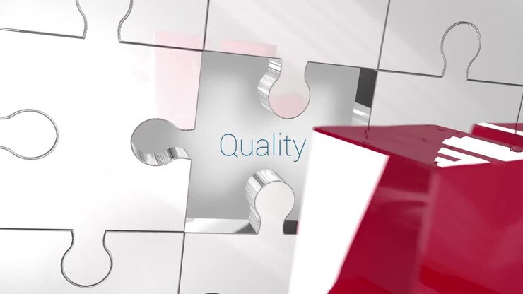 Key unlocking piece of puzzle showing Quality
