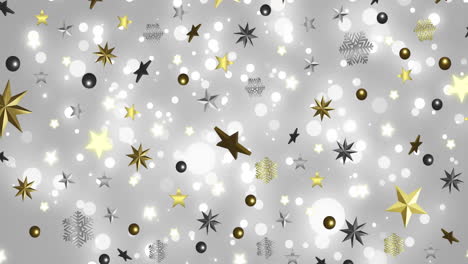 Animación-De-Estrellas-Sobre-Nieve-Cayendo-Sobre-Fondo-Gris