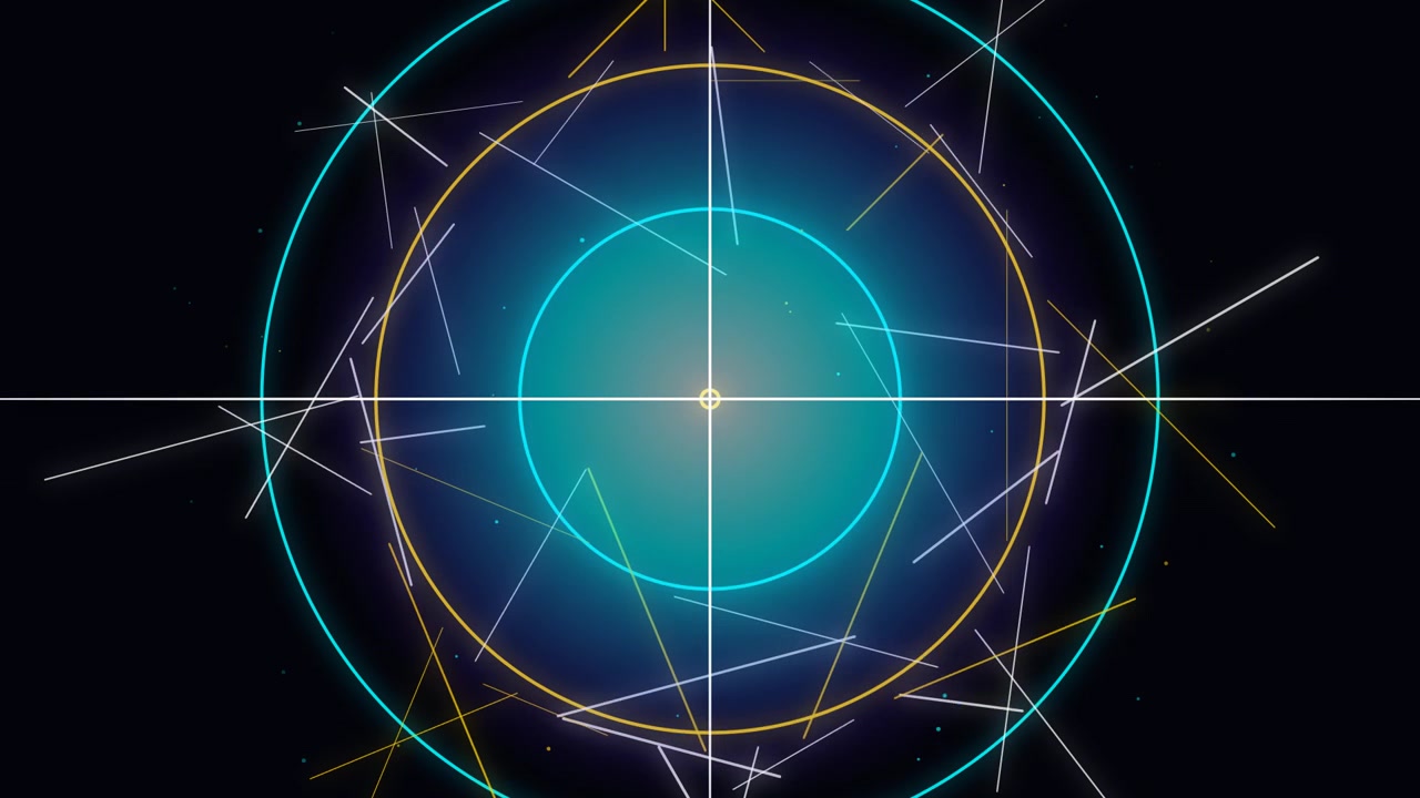 Abstract Geometric Light Burst Animation on Dark Background