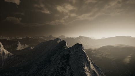 dramatic sky over steps in a mountain.