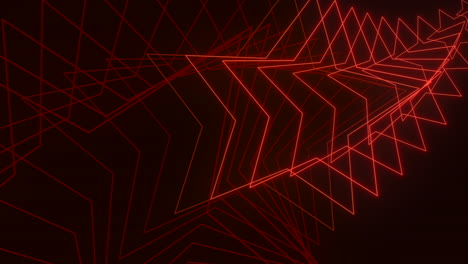 líneas de repetición de neón rojo en degradado negro