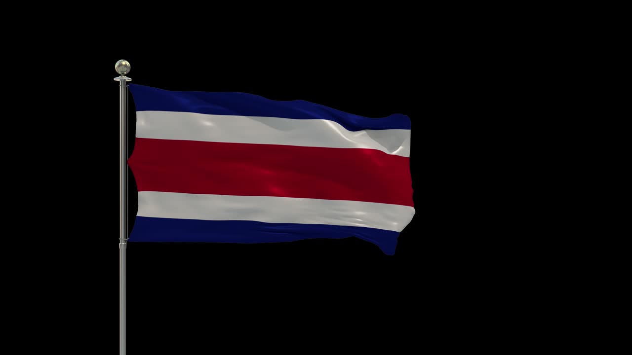 Costa Rica Various Of Flags Waving National Flag On Pole, Table Flag