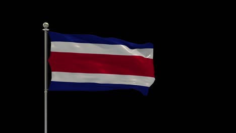 costa rica various of flags waving national flag on pole, table flag