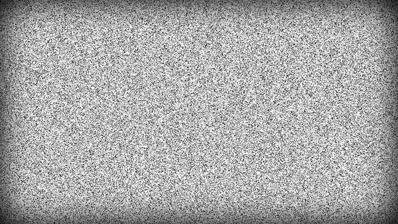 No Signal. Noise on old tv screen with vignette, looping VHS interference. Vintage animated background. 4K video