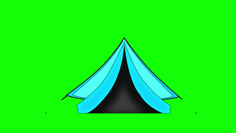 Campingzelt-Loop-Animationsvideo,-Transparenter-Hintergrund-Mit-Alphakanal
