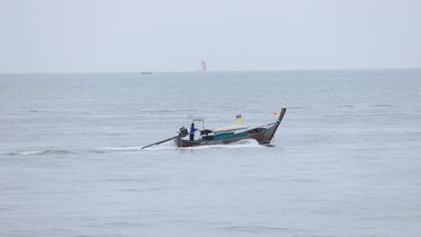 longtail boat on the sea