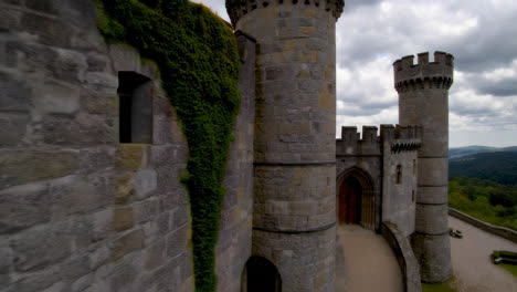 aerial view of a majestic stone castle