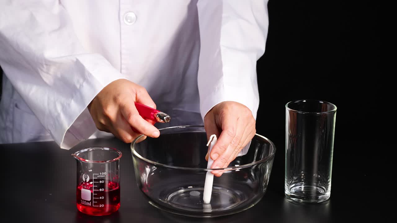 experimento científico con una vela