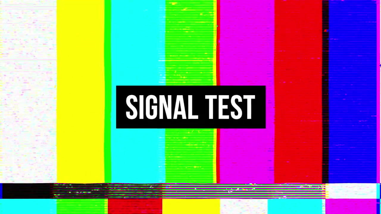 Retro Color Bars TV Test Pattern with Glitching Static and Signal Test