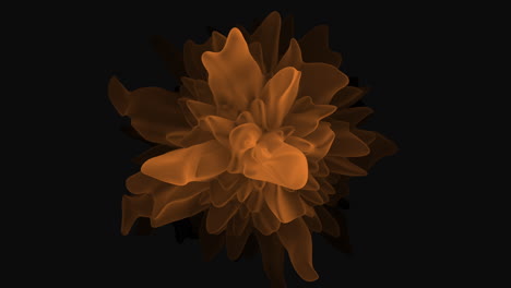 vibrant flower sculpture against black background