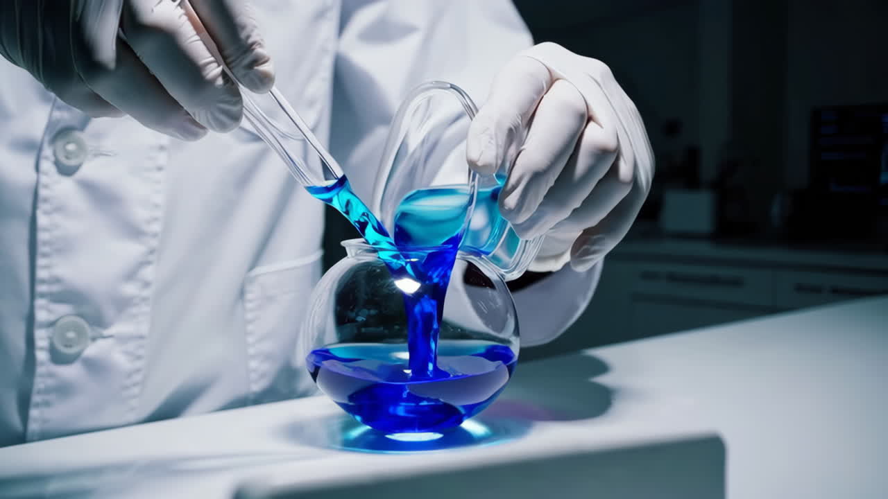 Scientists conducting experiments in a modern laboratory