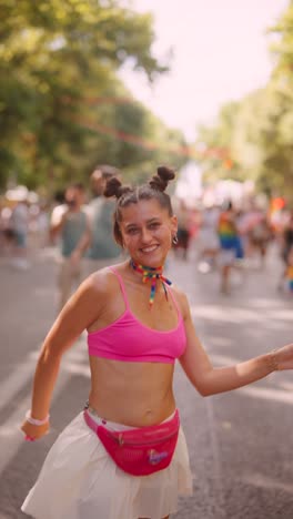 woman at pride parade