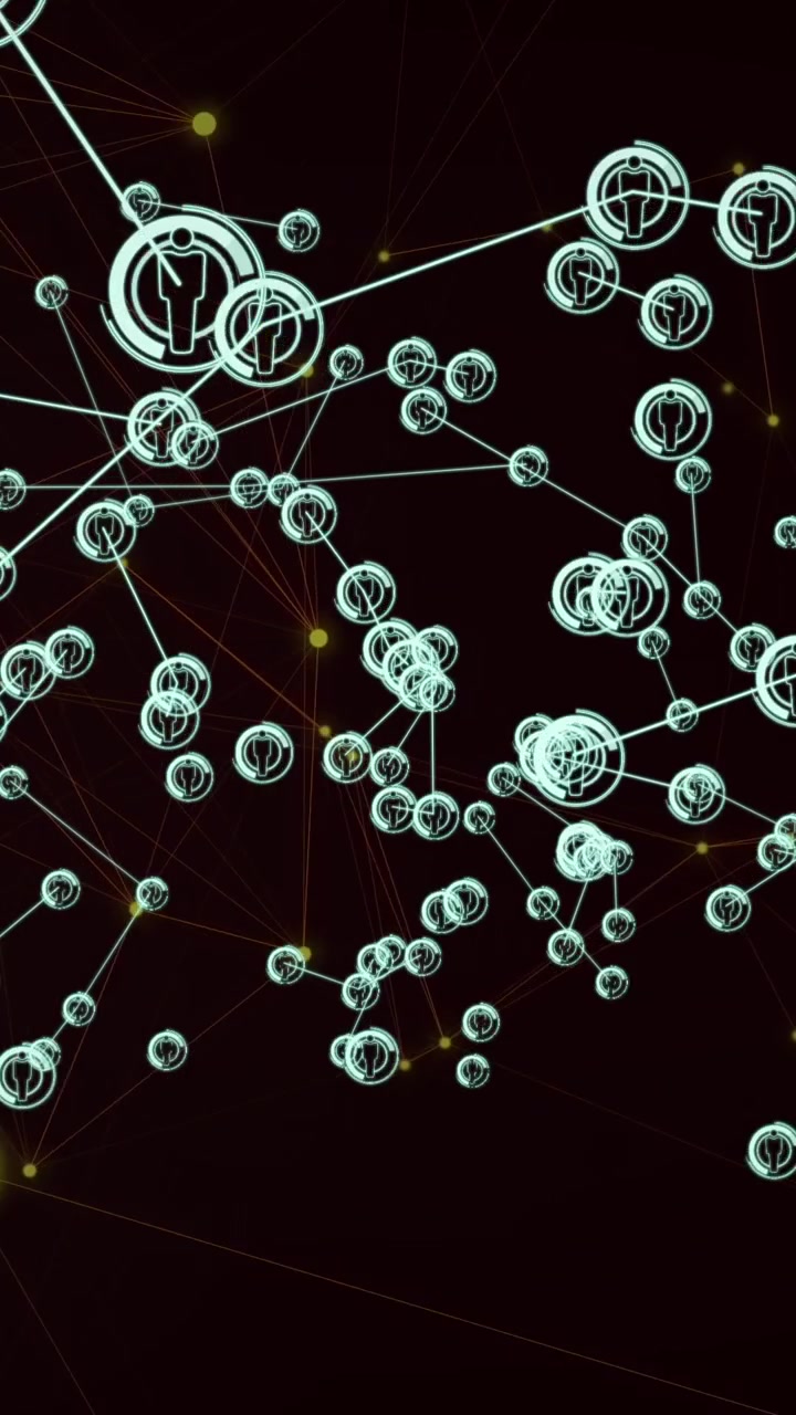 Animation of network of connections with people icons
