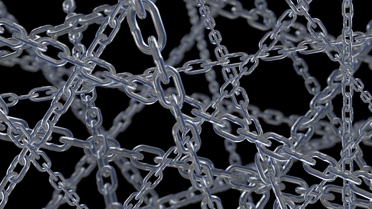 금속 체인 링크 연결 루프 애니메이션