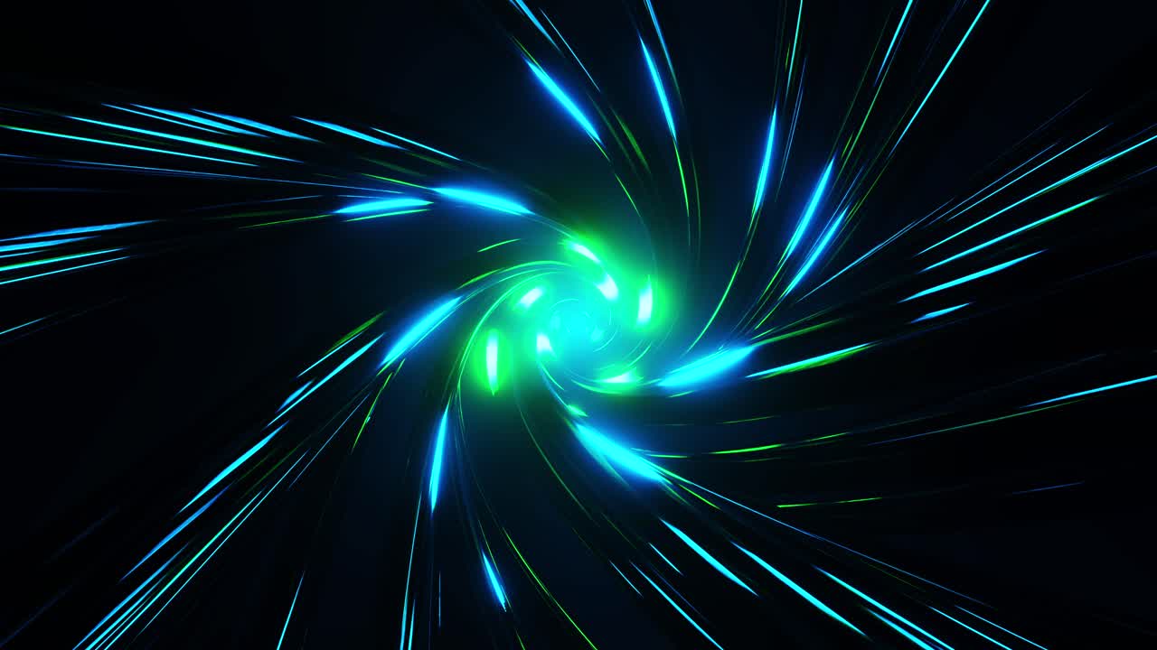 volando a través de un túnel con tubos brillantes. animación en bucle infinito