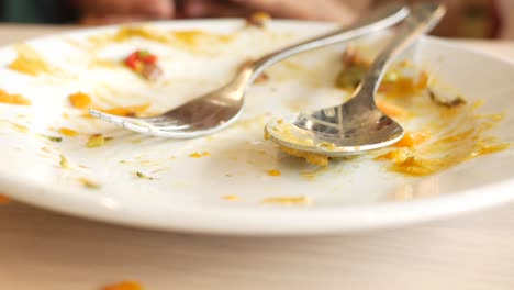 empty plate with utensils after meal