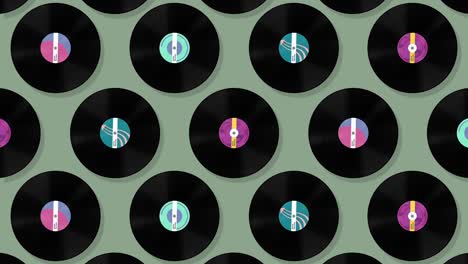 discos de vinilo pastel que se pueden girar en bucle
