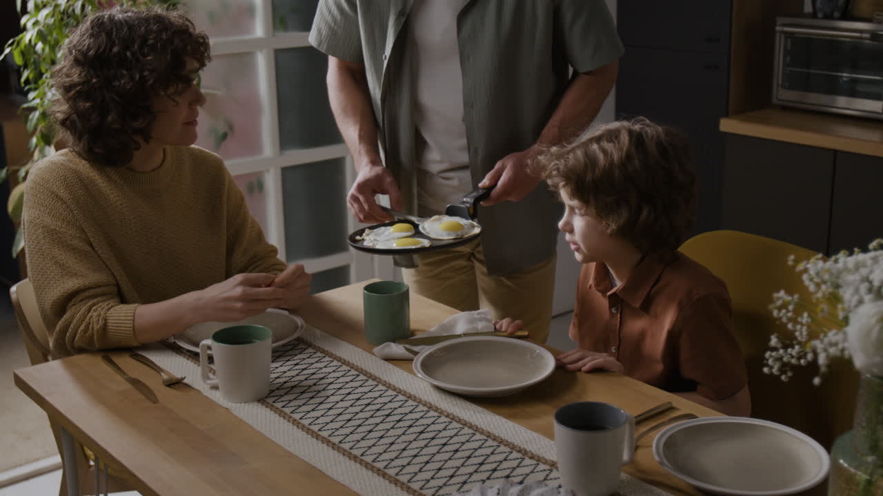 Family enjoying an easter breakfast together