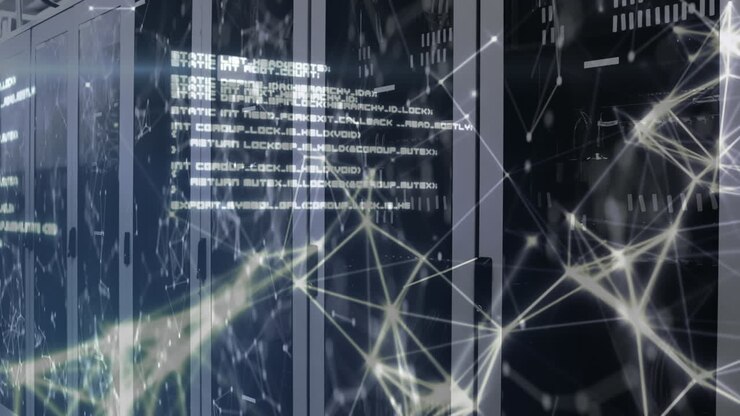 Data processing and white web connections over room of screens