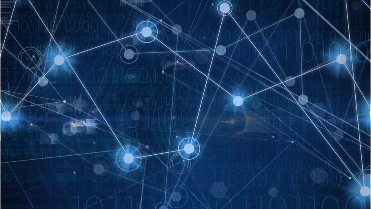 Animation of network of connections over data processing