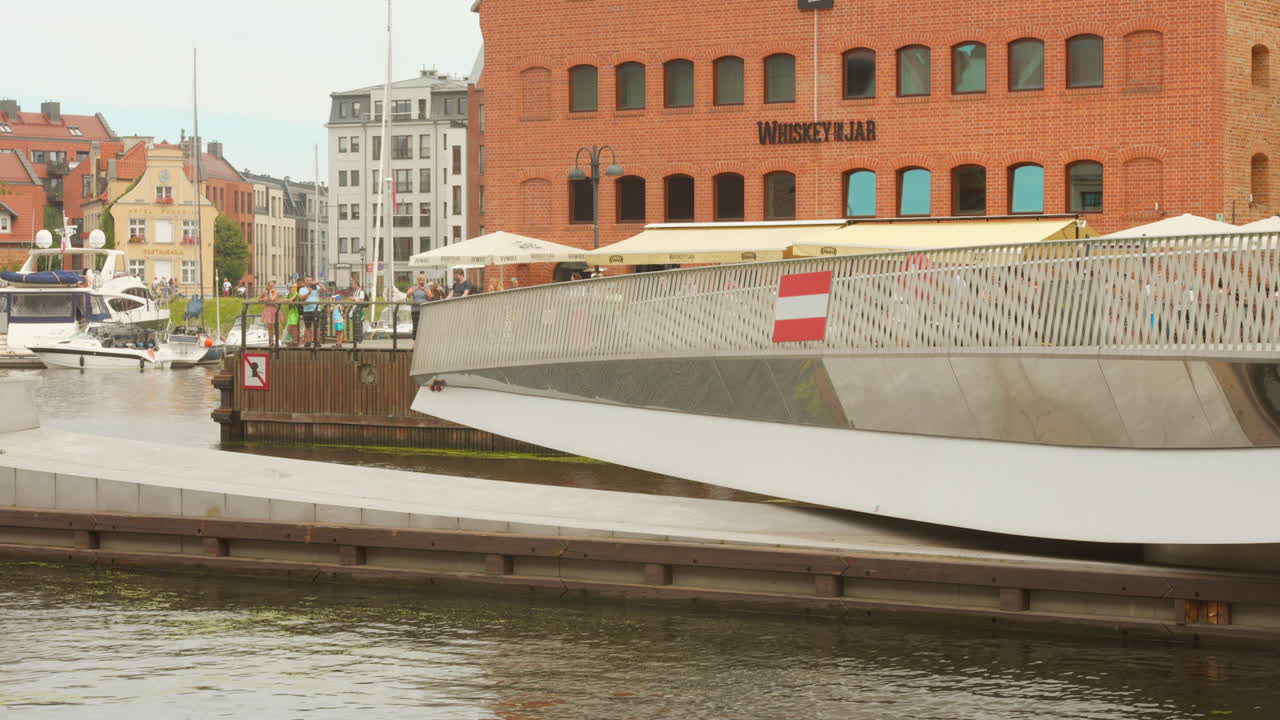 Amazing swing bridge technology in Gdansk, Poland.