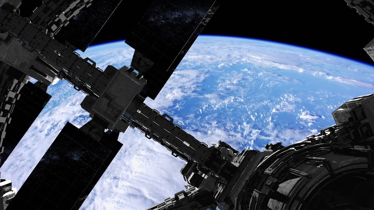 estación espacial internacional en el espacio exterior sobre el planeta tierra