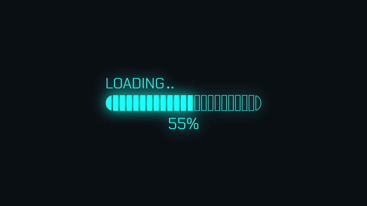 Digital Neon Loading Progress Bar Animation