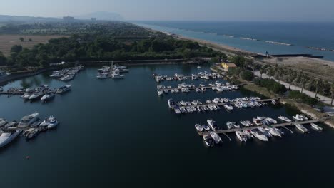 coastal bay for pleasure boaters and charter providers at marina porto potenza near porto recanati, itlay